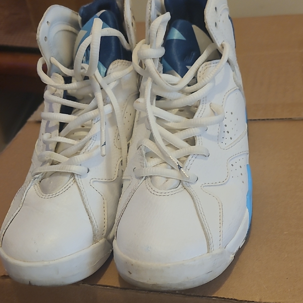 Jordan Kids White and Blue Sneakers